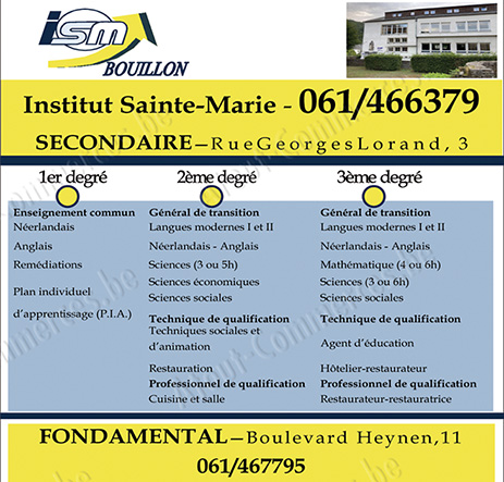 Institut Ste-Marie de Bouillon - Enseignement Secondaire